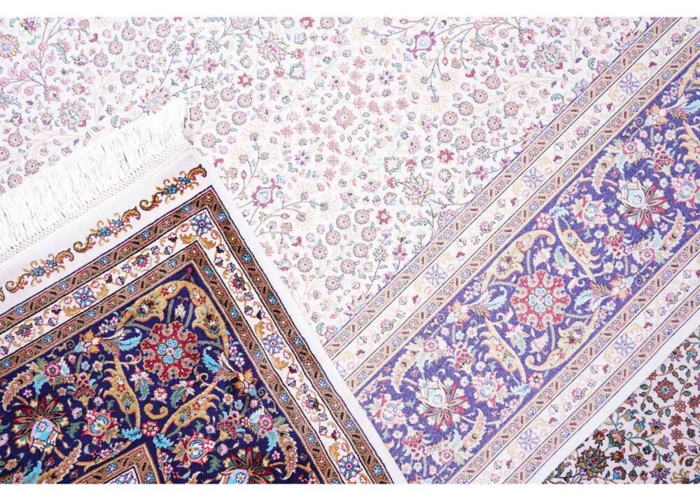 Mini Floral Indoor Outdoor Rug Bamboo Silk 6.5x9.8 ft Large Medallion - Rugs 1