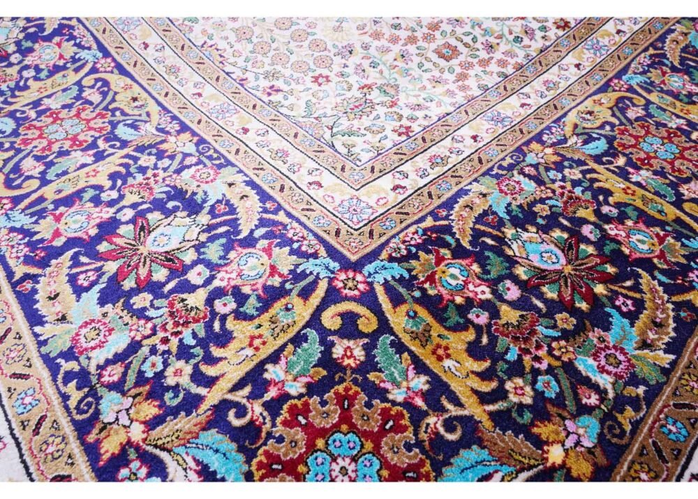 Mini Floral Indoor Outdoor Rug Bamboo Silk 6.5x9.8 ft Large Medallion - Rugs 1