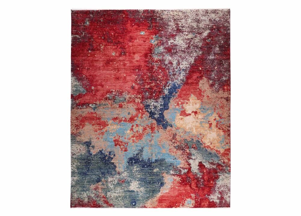 Modern Abstract Rug Red Blue 9.7x8.2 ft - Rugs 1