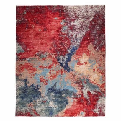Modern Abstract Rug Red Blue 9.7x8.2 ft - Rugs 1