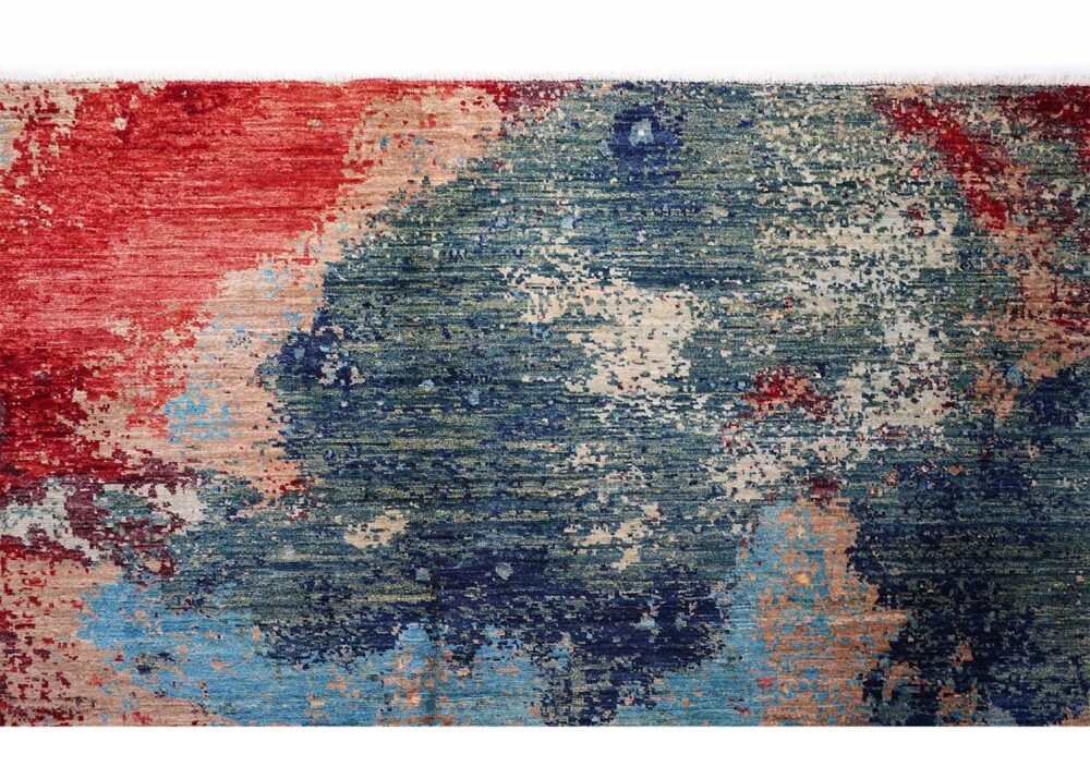 Modern Abstract Rug Red Blue 9.7x8.2 ft - Rugs 1