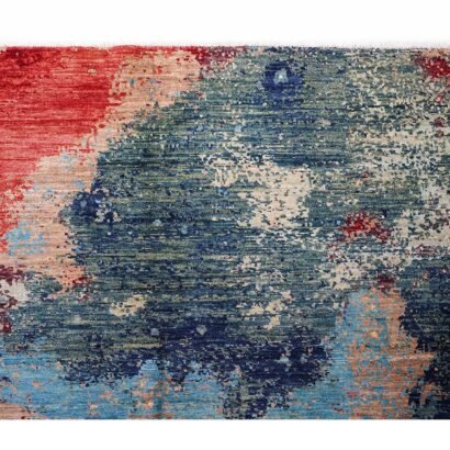 Modern Abstract Rug Red Blue 9.7x8.2 ft - Rugs 1
