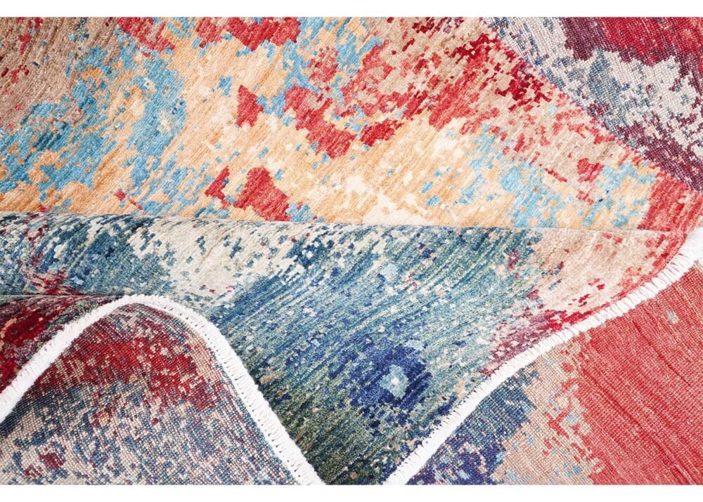 Modern Abstract Rug Red Blue 9.7x8.2 ft - Rugs 1
