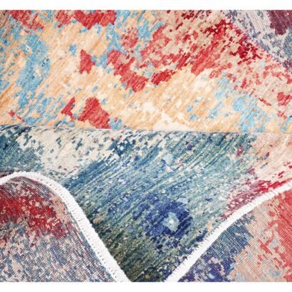 Modern Abstract Rug Red Blue 9.7x8.2 ft - Rugs 1
