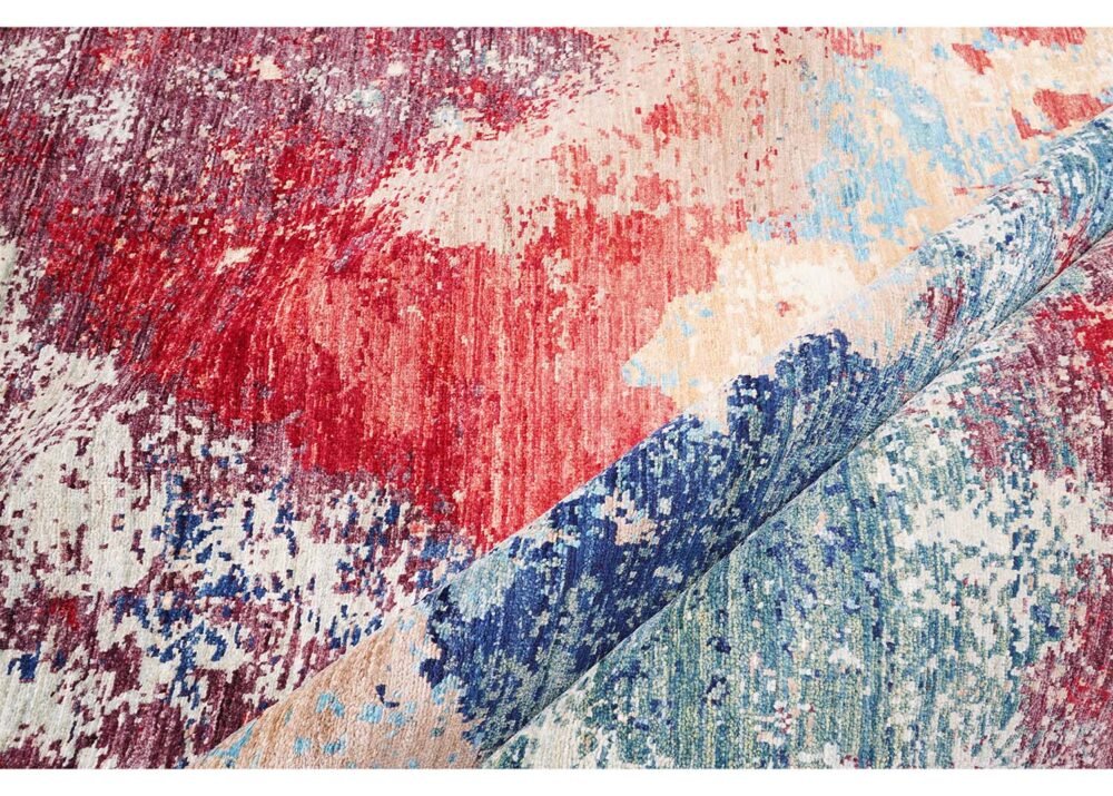 Modern Abstract Rug Red Blue 9.7x8.2 ft - Rugs 1