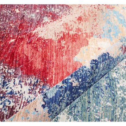 Modern Abstract Rug Red Blue 9.7x8.2 ft - Rugs 1