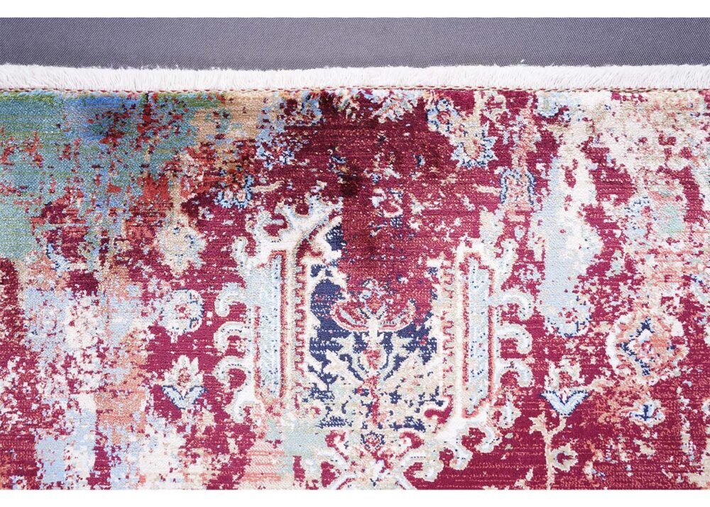 Modern Area Red and Blue Oriental Rug 1.6x2.2 ft - Rugs 1