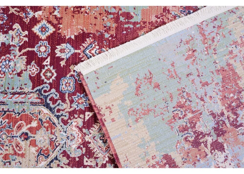 Modern Area Rug 3.9x2.6 ft Machine Made Red-Orange - Rugs 1