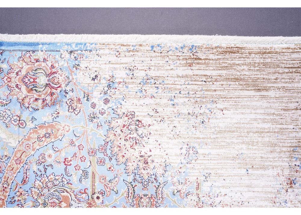 Modern Beige Floral Rug 1.9x3.9 ft Washable - Rugs 1
