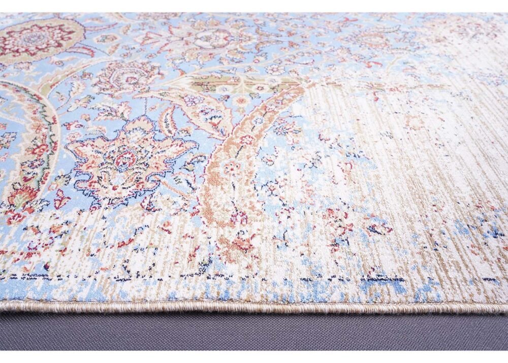 Modern Beige Floral Rug 1.9x3.9 ft Washable - Rugs 1