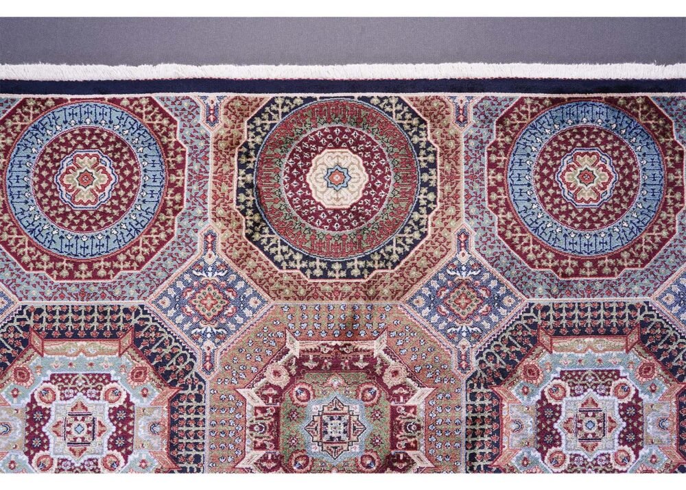 Modern Memluk Blue Small Rug 3.9x2.6 ft Geometric - Rugs 1