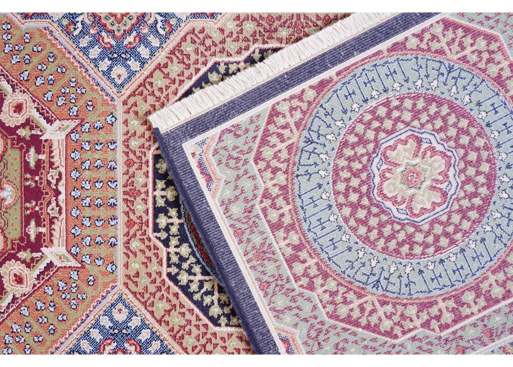 Modern Memluk Blue Small Rug 3.9x2.6 ft Geometric - Rugs 1
