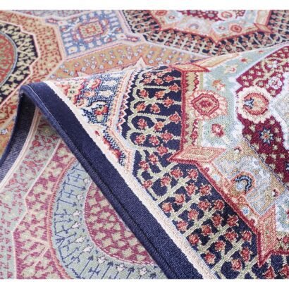 Modern Memluk Blue Small Rug 3.9x2.6 ft Geometric - Rugs 1
