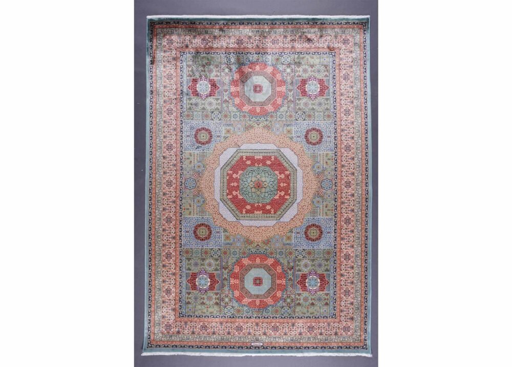 Modern Memluk Green and Brown Rug 3.9x5.9 ft - Rugs 1