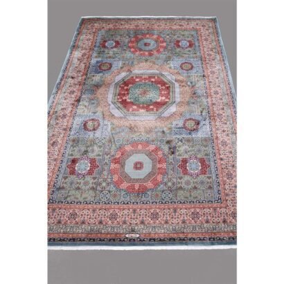 Modern Memluk Green and Brown Rug 3.9x5.9 ft - Rugs 1