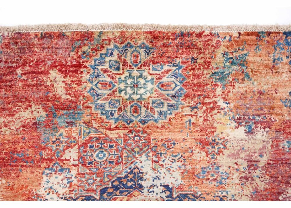 Modern Memluk Red and Orange Area Rugs 3.9x2.7 Traditional