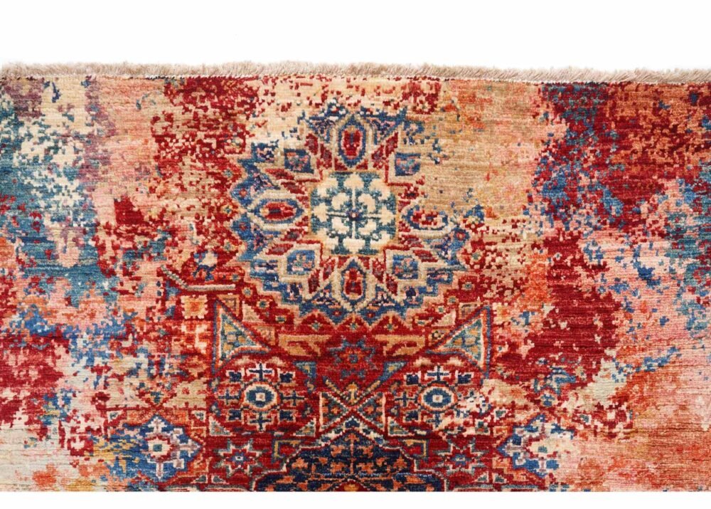 Modern Memluk Red and Orange Area Rugs 3.9x2.7 Traditional