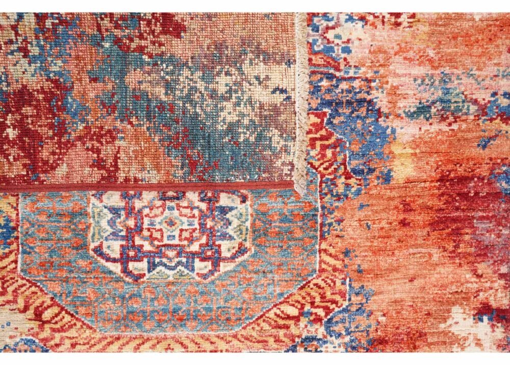 Modern Memluk Red and Orange Area Rugs 3.9x2.7 Traditional