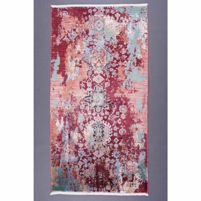 Modern Red Rug Washable Oriental 1.9x3.9 ft Turkish - Rugs 1