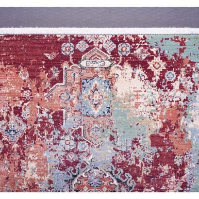 Modern Red Rug Washable Oriental 1.9x3.9 ft Turkish - Rugs 1