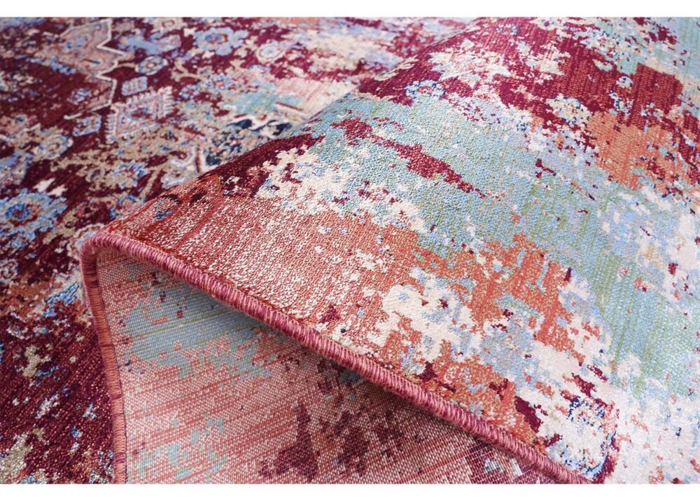 Modern Red Rug Washable Oriental 1.9x3.9 ft Turkish - Rugs 1