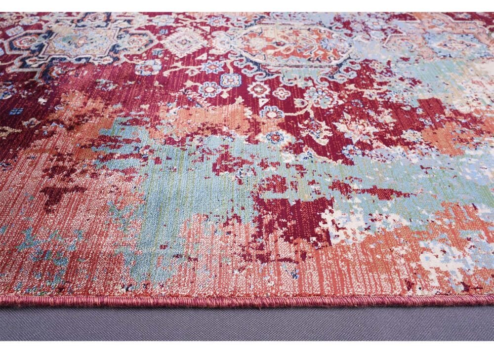Modern Red Rug Washable Oriental 1.9x3.9 ft Turkish - Rugs 1