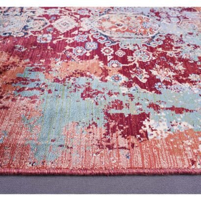 Modern Red Rug Washable Oriental 1.9x3.9 ft Turkish - Rugs 1