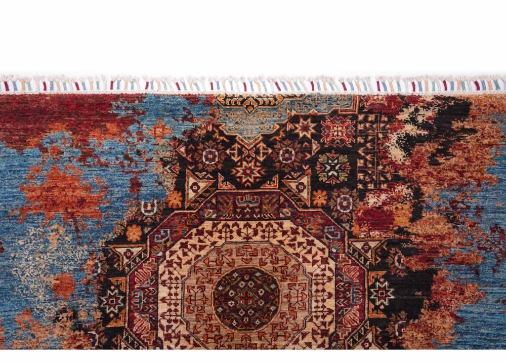 Modern Traditional Area Rugs Orange-Blue 7.8x5.4 ft Memluk