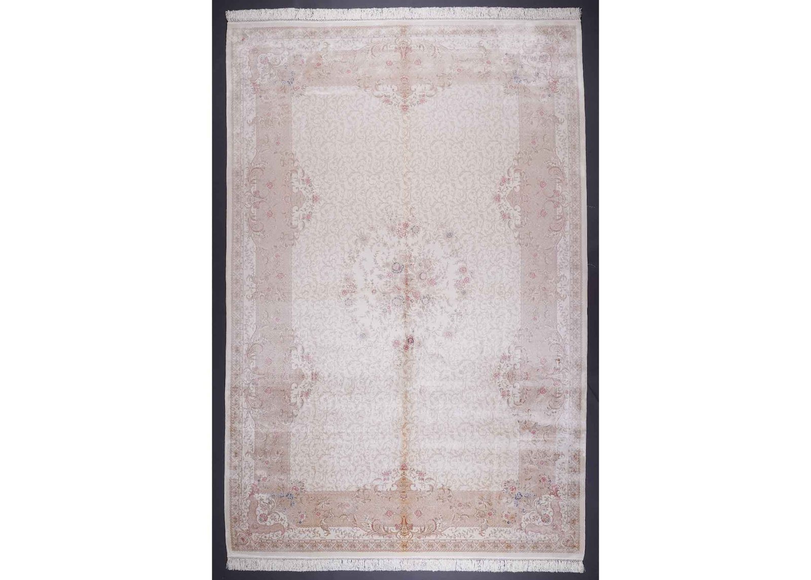 Neutral Outdoor Rug Washable Bamboo Silk Medallion 6.5x9.5 ft Neutral Outdoor Rug Washable Bamboo Silk Medallion 6.5x9.5 ft - Rugs 1