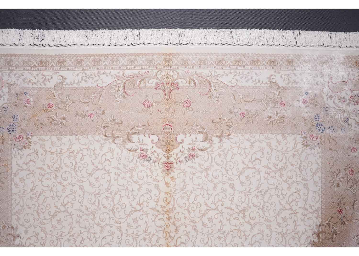 Neutral Outdoor Rug Washable Bamboo Silk Medallion 6.5x9.5 ft - Rugs 1