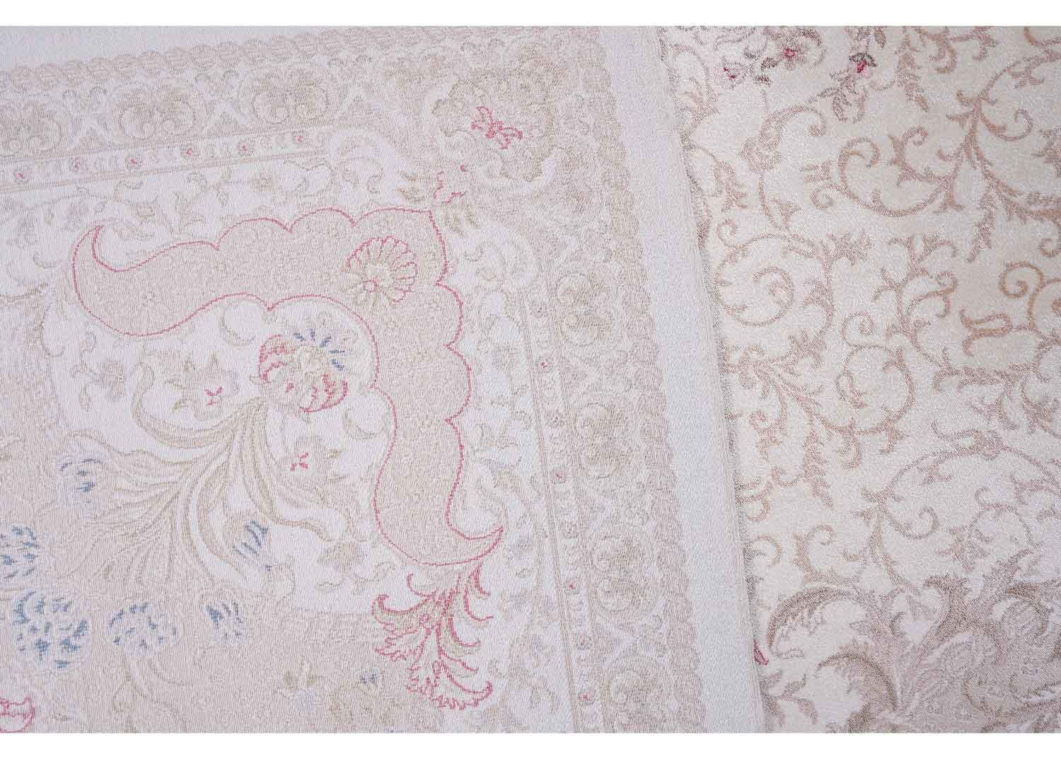 Neutral Outdoor Rug Washable Bamboo Silk Medallion 6.5x9.5 ft - Rugs 1