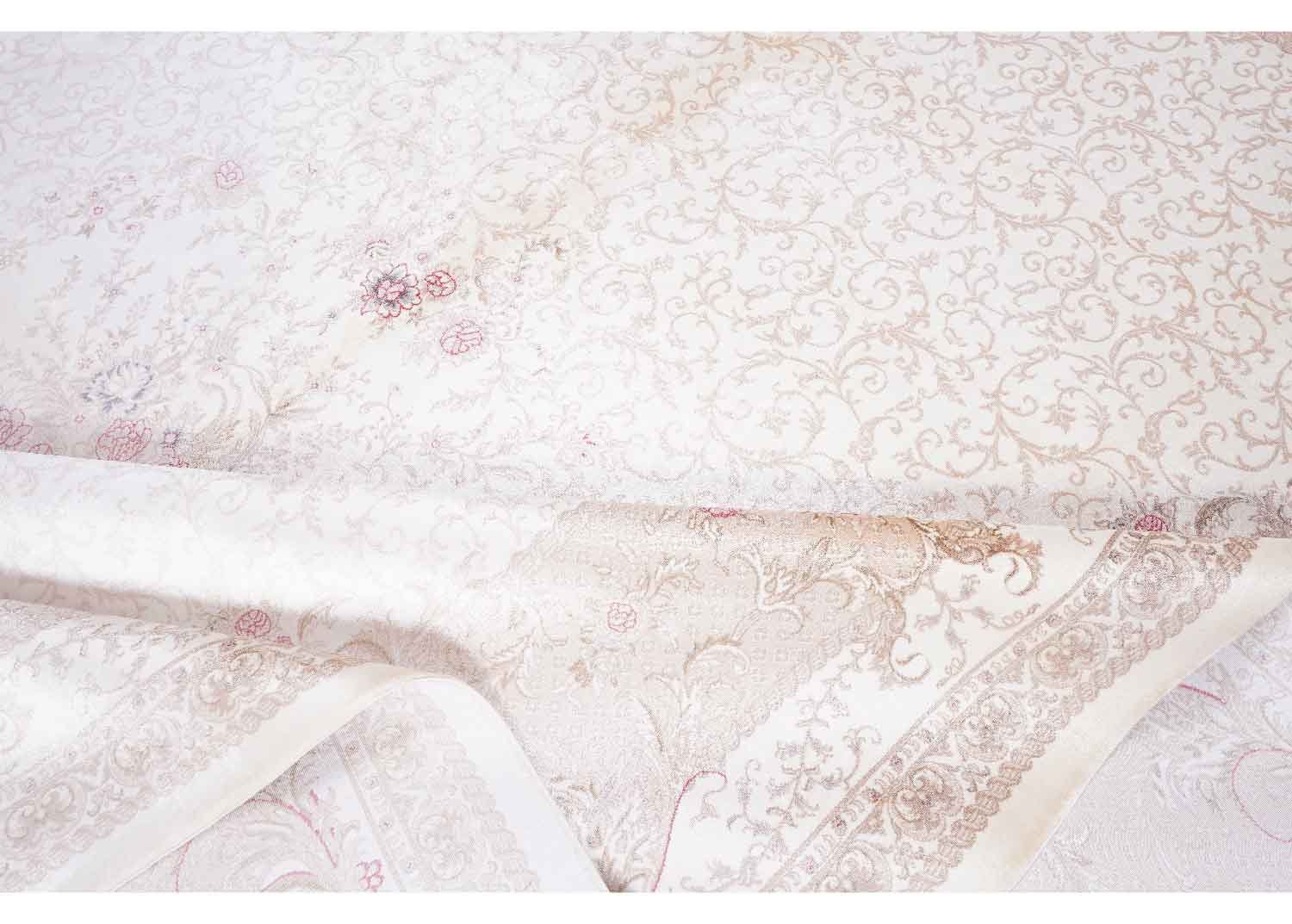 Neutral Outdoor Rug Washable Bamboo Silk Medallion 6.5x9.5 ft - Rugs 1