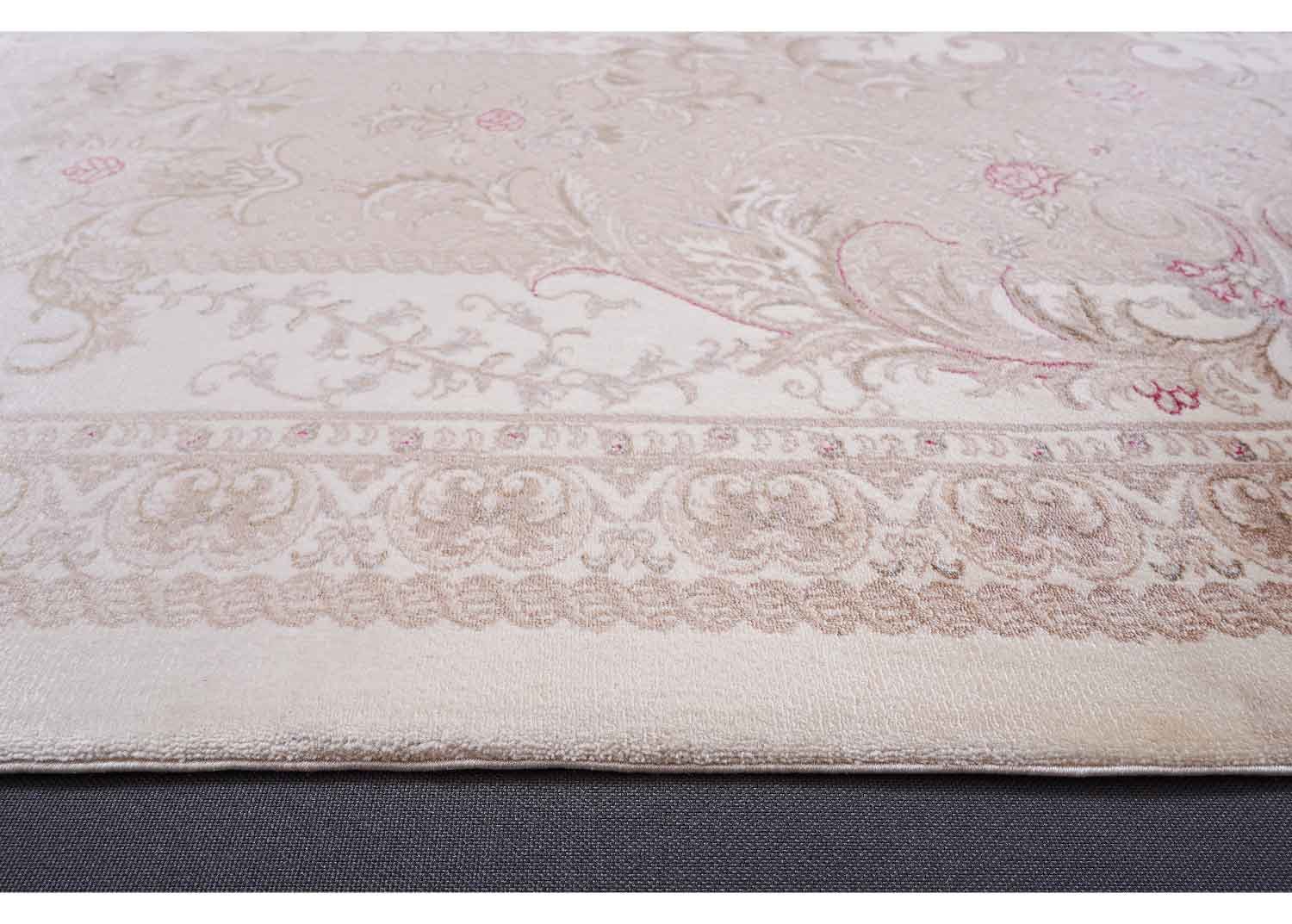 Neutral Outdoor Rug Washable Bamboo Silk Medallion 6.5x9.5 ft - Rugs 1