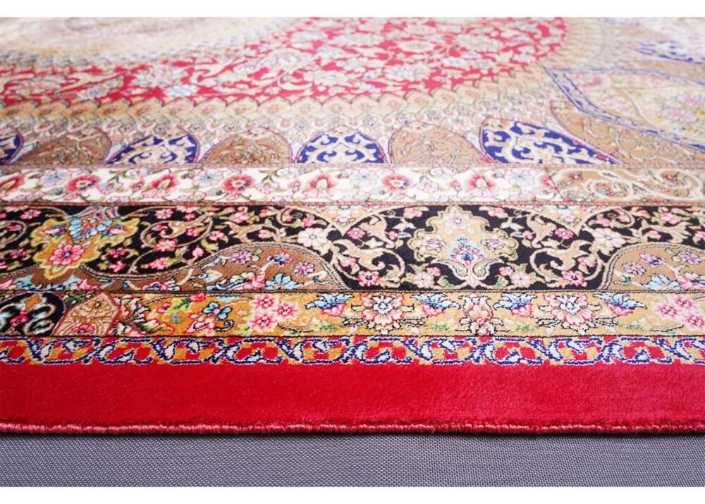New Red Orange Rug Silk Medallion 3.9x5.9 ft - Rugs 1
