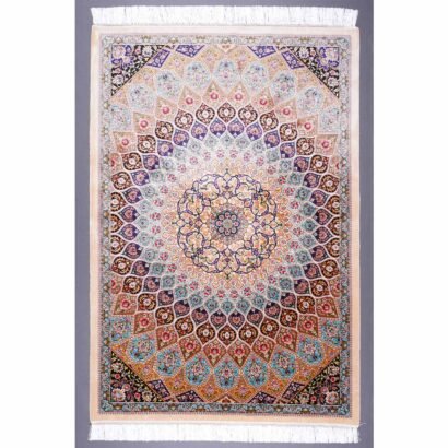 New Rugs for Office Beige Silk Medallion 4.9x3.2 ft - Rugs 1