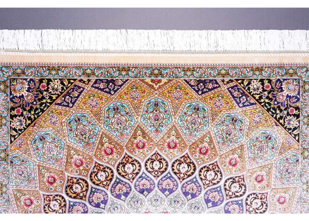 New Rugs for Office Beige Silk Medallion 4.9x3.2 ft - Rugs 1