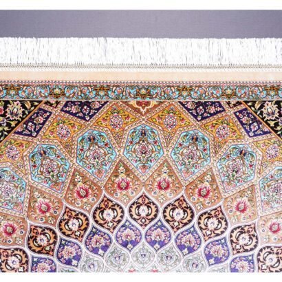 New Rugs for Office Beige Silk Medallion 4.9x3.2 ft - Rugs 1