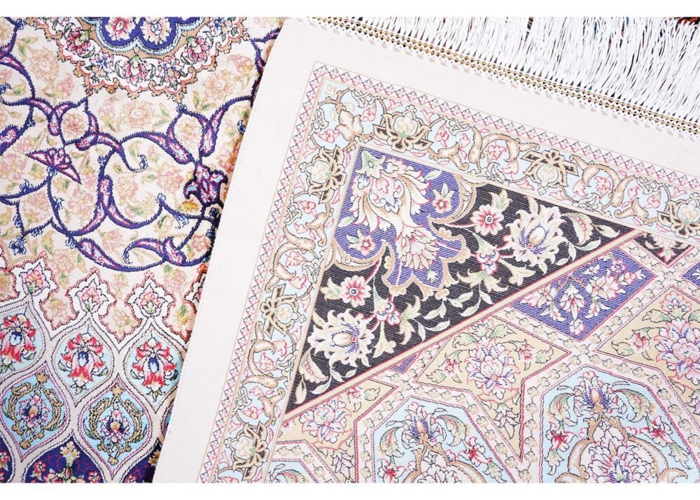 New Rugs for Office Beige Silk Medallion 4.9x3.2 ft - Rugs 1