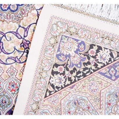 New Rugs for Office Beige Silk Medallion 4.9x3.2 ft - Rugs 1