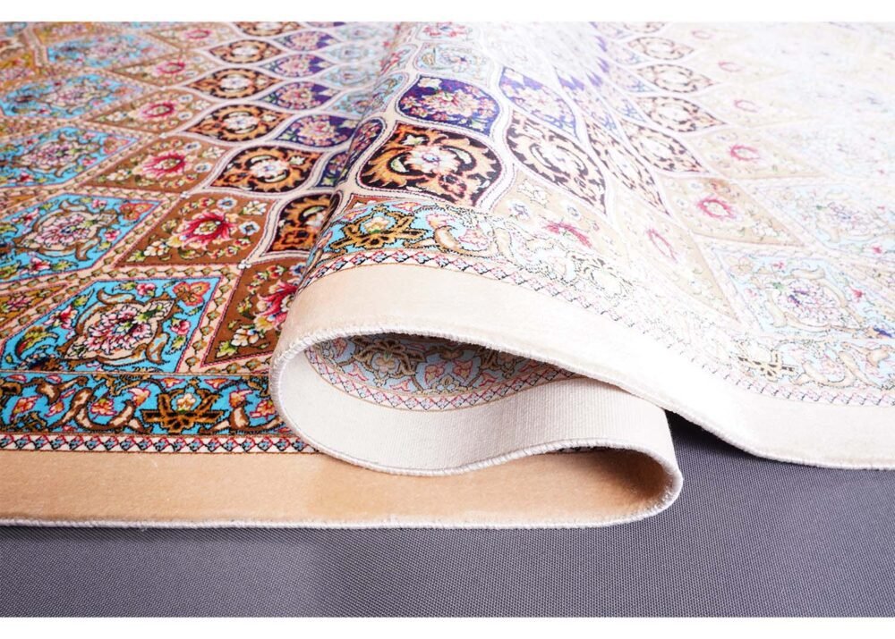 New Rugs for Office Beige Silk Medallion 4.9x3.2 ft - Rugs 1