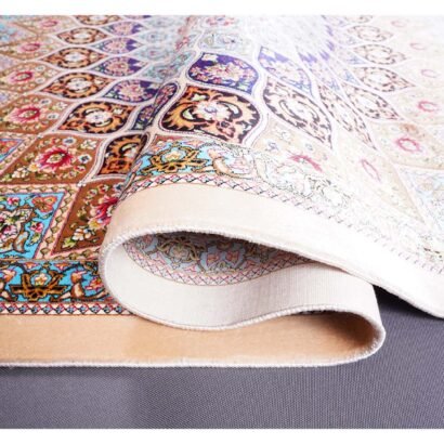 New Rugs for Office Beige Silk Medallion 4.9x3.2 ft - Rugs 1