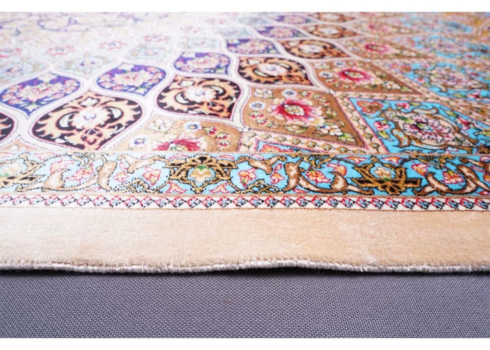 New Rugs for Office Beige Silk Medallion 4.9x3.2 ft - Rugs 1