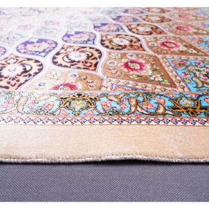 New Rugs for Office Beige Silk Medallion 4.9x3.2 ft - Rugs 1