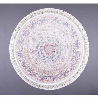 Oriental Round Grey Rug Silk Medallion 3.2x3.2 ft - Rugs 1