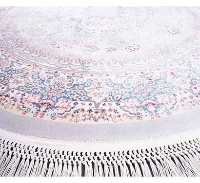 Oriental Round Grey Rug Silk Medallion 3.2x3.2 ft - Rugs 1