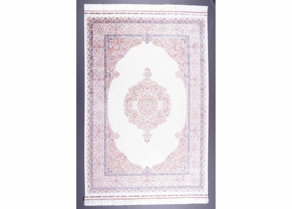 Oriental Rug Beige Brown Silk Medallion 5.2x7.5 ft - Rugs 1