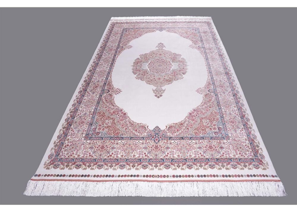 Oriental Rug Beige Brown Silk Medallion 5.2x7.5 ft - Rugs 1