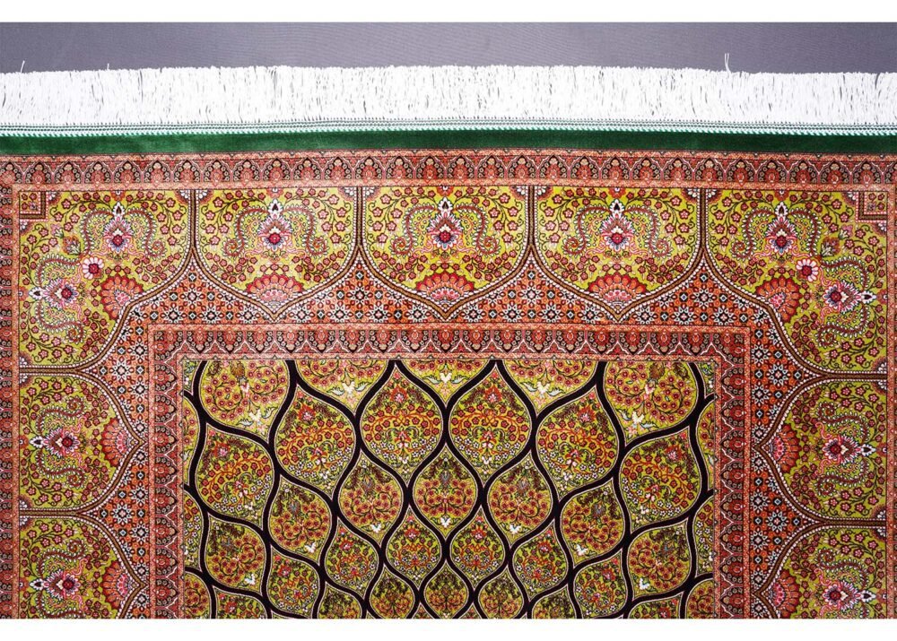 Oriental Rugs for Sale Brown-Green Silk 3.9x5.9 ft Medallion - Rugs 1