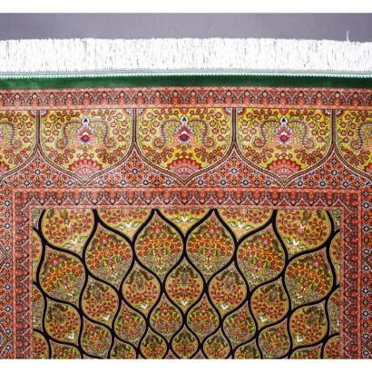 Oriental Rugs for Sale Brown-Green Silk 3.9x5.9 ft Medallion - Rugs 1