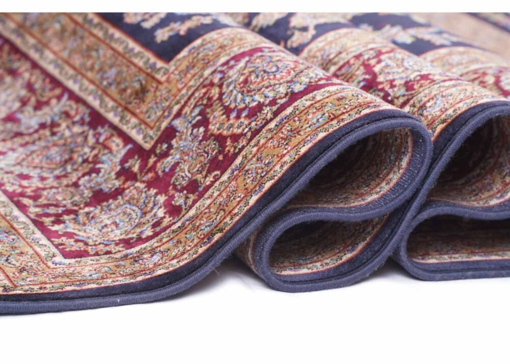Ottoman 4x6 Kitchen Rug Brown-Blue Oriental Pattern Machine-made